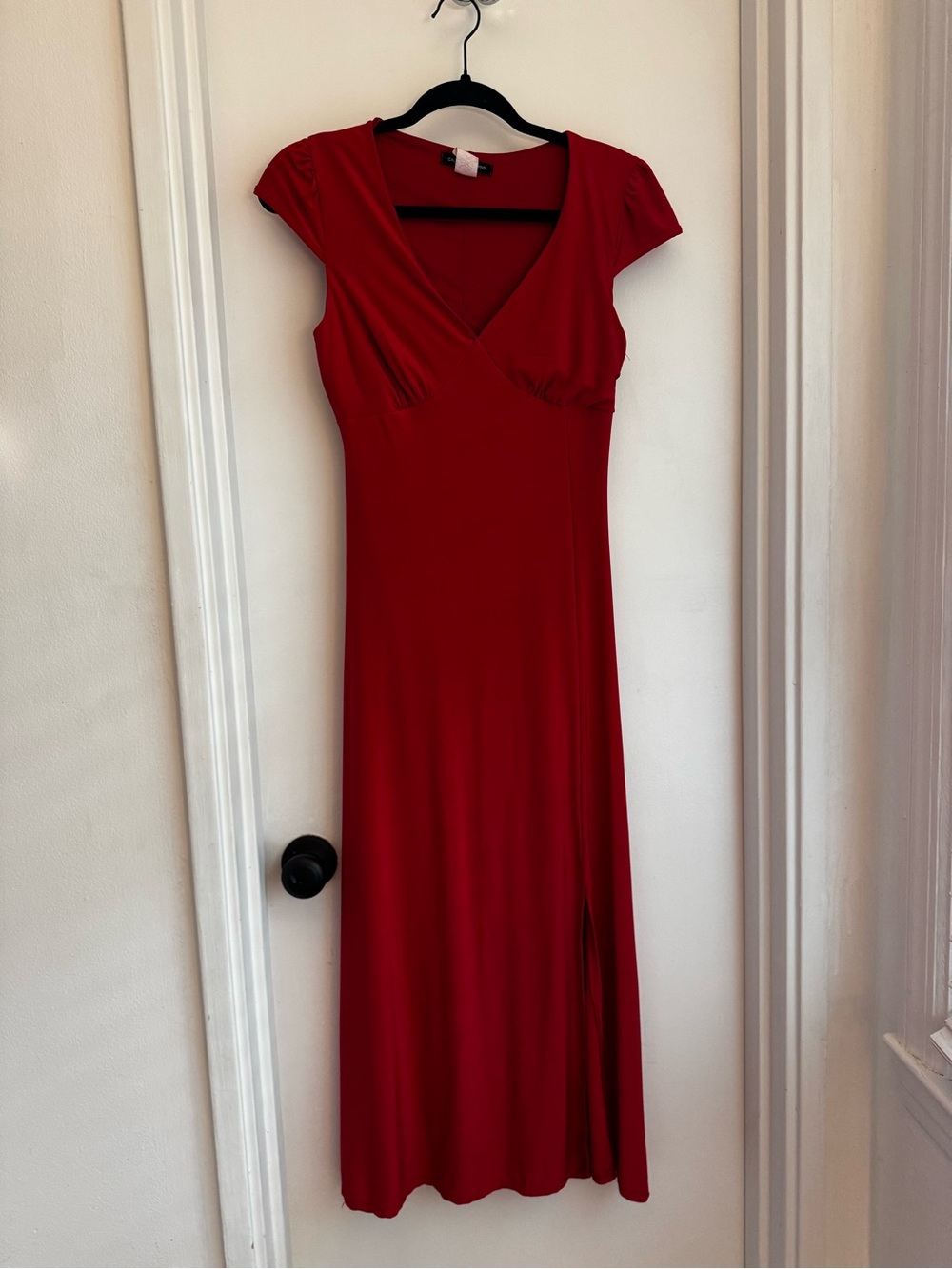 Caution To The Wind Red V-Neck Maxi Dress